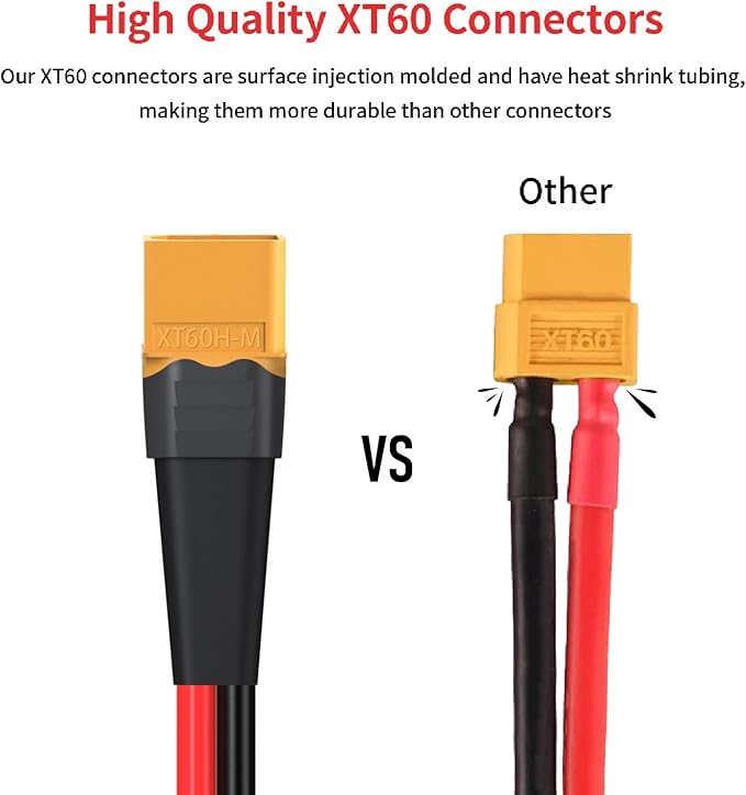 ELFCULB XT60 to Anderson Adapter, 12AWG XT60 Male to Anderson Connector Cable for Portable Power Station UAV RC Battery (6FT)