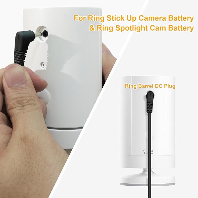 Solar Panel Charger for Ring Camera, Compatible with Ri ng Stick Up Cam Battery, Ring Spotlight Plus/Pro Battery,Waterproof, 5V 6W Fast Charging (Black 1Pack)
