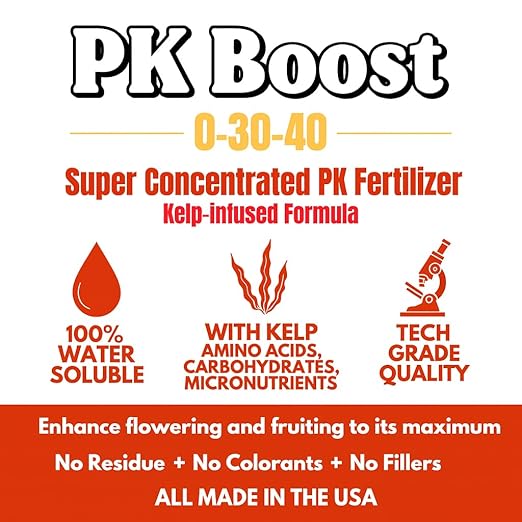 PK Boost - Hydroponic Flower Booster - Bud Enhancer - Blooming Booster - Highly Concentrated Phosphorus and Potassium - Pure Tech Grade Fertilizer - Flower Increaser