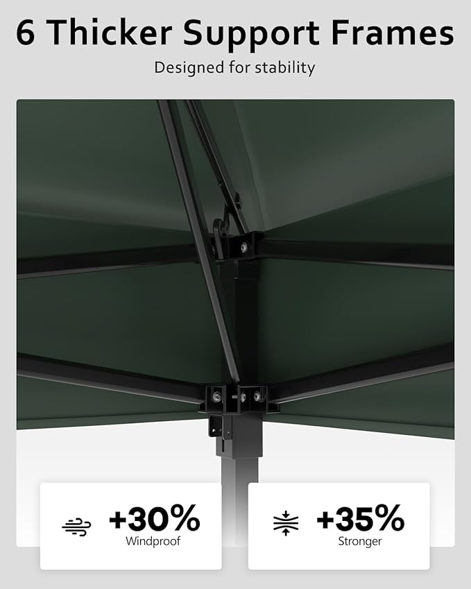Garveelife 11x11 Pop Up Gazebo Tent with Mosquito Netting, Outdoor Canopy Shelter Easy Setup, Water & UV Resistant - Green
