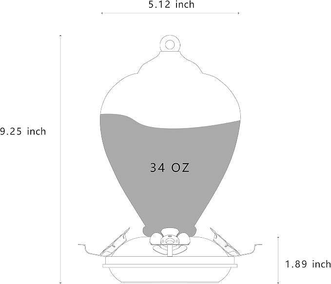 Hummingbird Feeders, 34OZ Hand Blown Glass Hummingbird Feeder for Outdoors Hanging with Ant MoatHooks, Perfect for Gardening Yard Patio Decor Gifts (Rainbow) | LaElvish Garden Hummingbird Feeders, 34OZ Hand Blown Glass Hummingbird Feeder for Outdoors H...