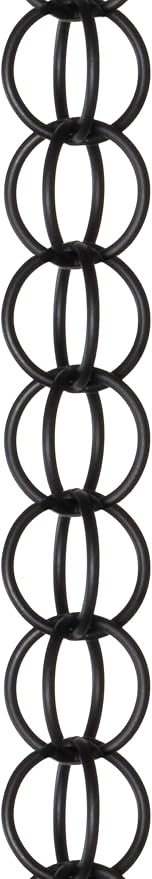 Monarch Rain Chains Aluminum Ring Black Rain Chains for Gutters – 8.5 ft Black Decorative Rainchain Outdoor Durable Heavy Duty Gutter Chain Downspout, Modern Rainchains for Outside