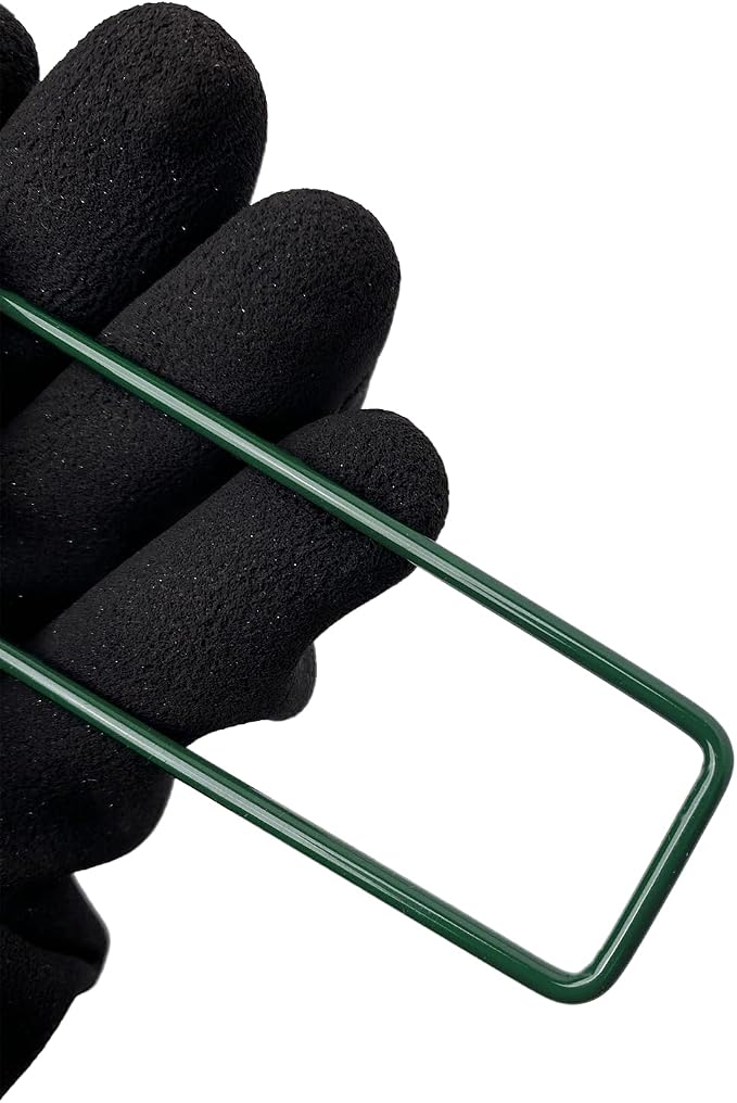 200Pcs Metal Garden Landscape Stakes 6 Inch Landscape Staples,Green Baked Enamel U Stakes for Ground for Weed Barrier,Outdoor Decoration,Tarps,Irrigation Pipes Fixed