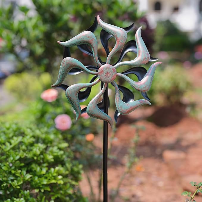 Stargarden Wind Spinners Outdoor, Metal Wind Spinner, Kinetic Wind Sculptures & Spinners, Decorative Pinwheels Double Windmill for Yard, Garden Decor