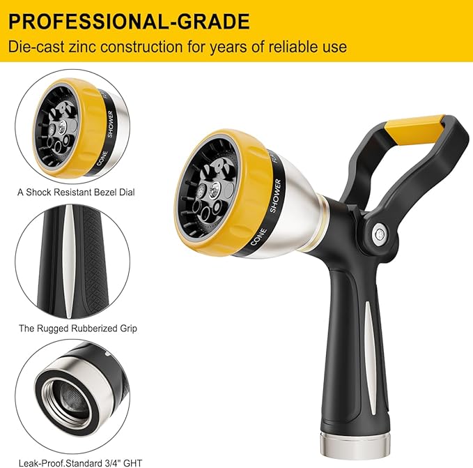 FANHAO Professional Heavy Duty Garden Hose Nozzle Fireman's Water Nozzle