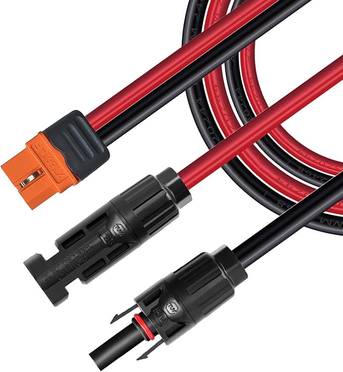 Solar Charge Cable Solar Connector to XT60i Adapter Connector Connecting Solar Panel XT60i-F Extension Cable 12AWG Cable Compatible for EcoFlow Solar Generator Power Station 5m(16.4FT)