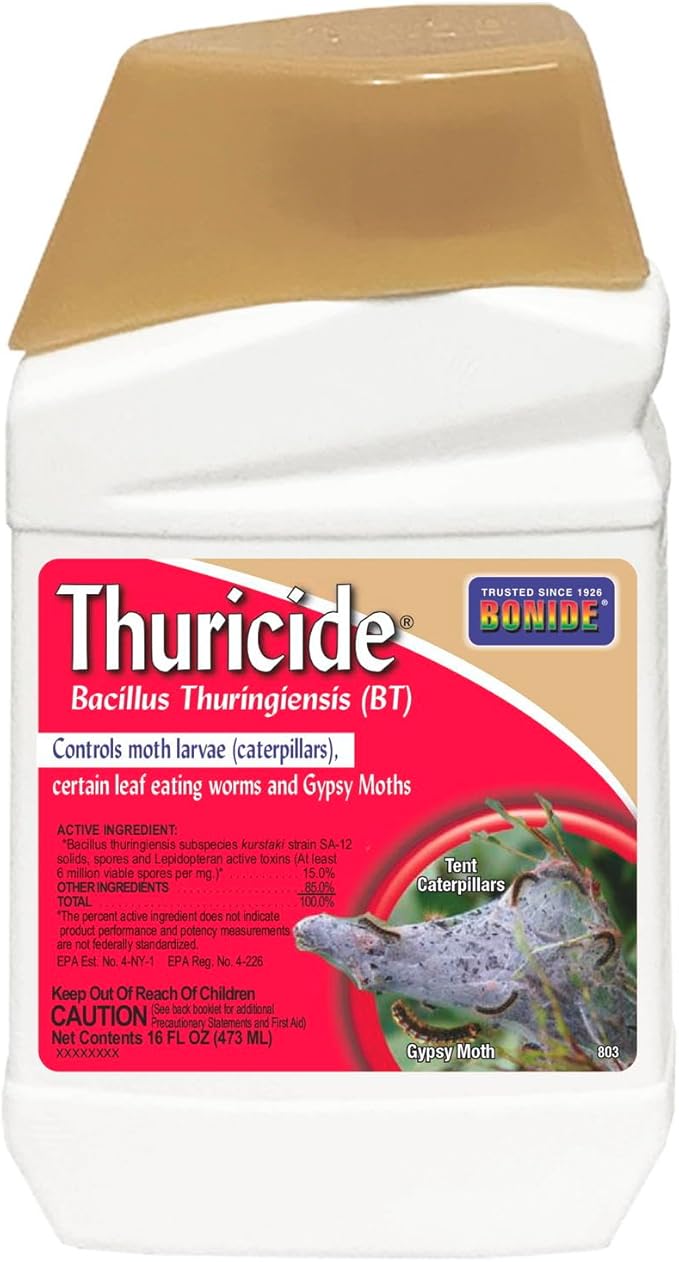Bonide Thuricide BT Concentrate, 16 oz Ready-to-Mix Solution for Caterpillar, Worm and Moth Control in Home Garden