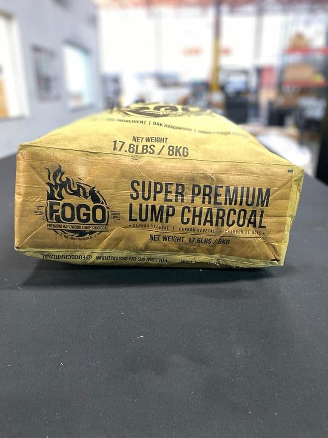 FOGO Premium Hardwood Lump Charcoal, Natural Large Sized Lump Charcoal, 17.6 Pound Bag and FOGO Barrel Proof Bourbon Barrel Blocks, 2 Pound Resealable Bag, Bundle