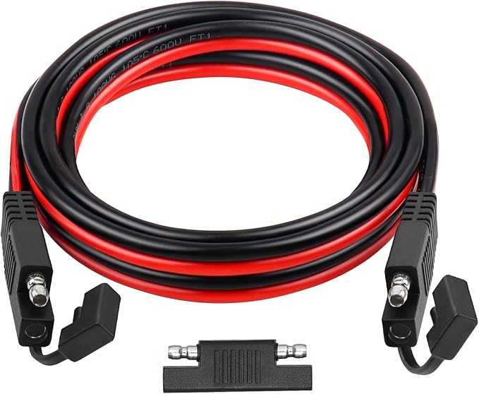 SAE Extension Cable 6FT–SAE to SAE Heavy Duty 10AWG Tinned Copper Wire with SAE Battery Cable Terminal Connectors for Automotive, RV, Marine, and Solar Applications.
