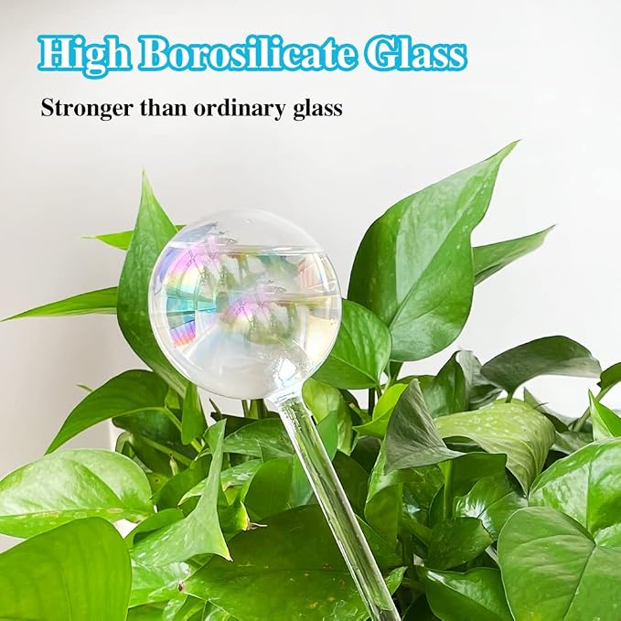 Pynqdfu 3 Pcs Plant Watering Globes,Self Watering Planter Insert Plant Accessories,Colorful Glass Plant Watering Devices for Indoor Plants