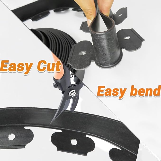 Landscape Edging 2in x 66FT Garden Edging Kit with 120 Spikes