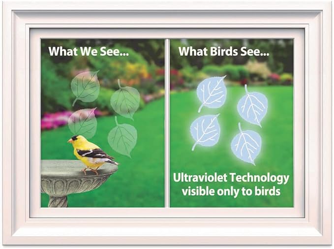WindowAlert Aspen Leaf Anti-Collision Decal - UV-Reflective Window Decal to Protect Wild Birds from Glass Collisions - Made in The USA