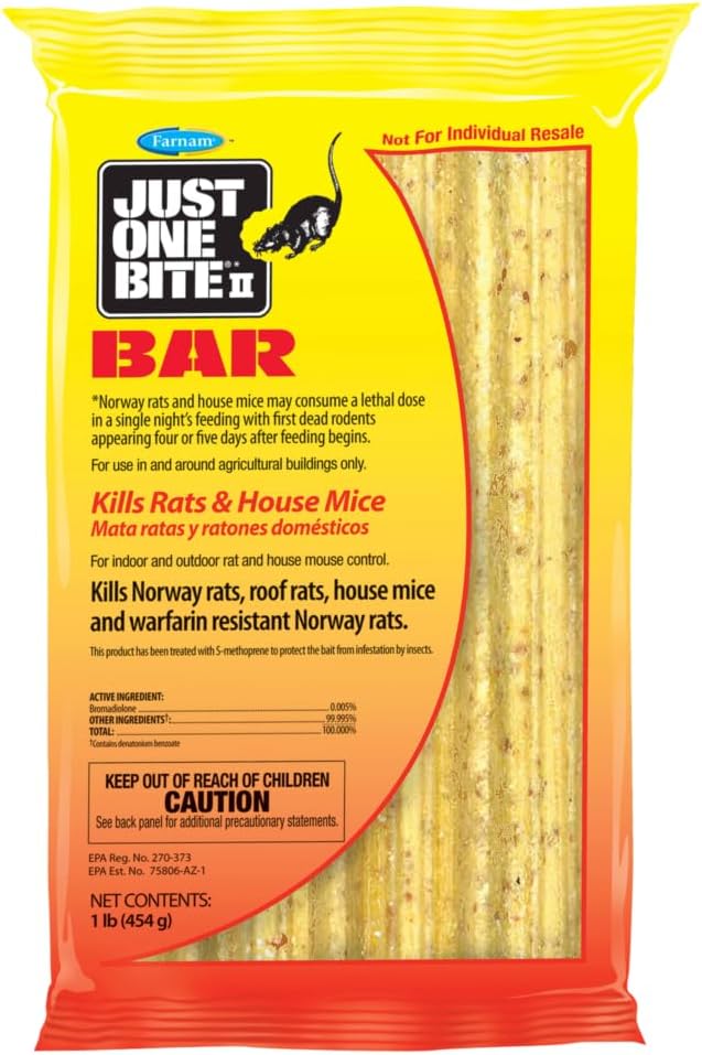 Just One Bite II 16 oz. Rodent Rat Bait Cake Blocks - (Pack of 8)