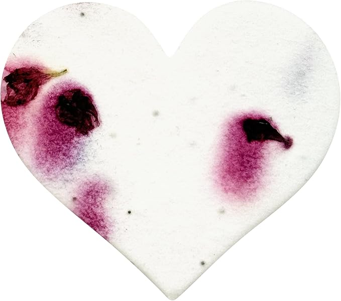 50pcs Large Magenta Heart Seed Paper – Writable & Plantable Wildflower, Mom's Gift for Mother’s Day, Use for Wedding, Baby Shower, Heart Party Favors & Easter Decorations