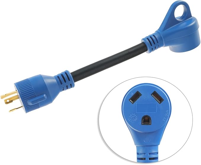NEMA L5-30P to TT-30R 30 Amp Adapter Cord,30 Amp 125V Generator to RV Power Dogbone,Heavy Duty 12-Inch 10/3 AWG 3 Prong Locking Plug for RV Camper Travel Trailer,Rated for 30A 125V