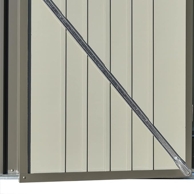 5ft x 3ft Outdoor Storage Shed with Adjustable Shelf Metal Garden Shed with Lockable Door for Backyard Patio Lawn Gray No Shelves