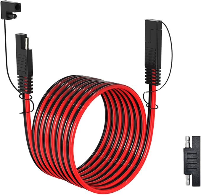 ELFCULB 10AWG 20FT SAE Extension Cable 3/6/10/20/35/50FT Quick Disconnect Wire Harness with SAE Connector for Automotive RV Battery Solar Panel