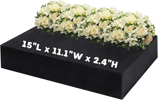 Prashent 3 Pcs Black Floral Foam Blocks for Artificial & Dried Flowers, Reusable & Water Resistant, Easy to Cut and Shape, Ideal for Home, Wedding, Events & DIY Crafts, 15”L x 11.1”W x 2.4”H