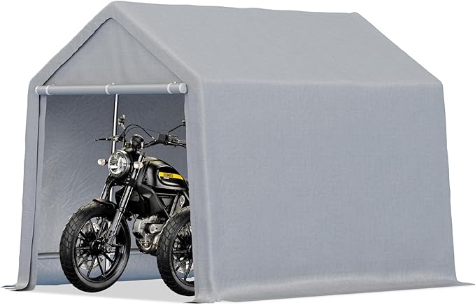 8×14 ft Outdoor Storage Sheds, Portable Storage Shelter Shed with Roll up Zipper Doors, Waterproof Outside Utility Shed Garage Tent for Motorcycle, Bicycles and Camping Tools