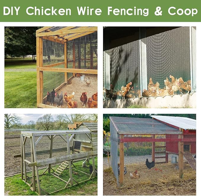 Tongmo Hardware Cloth, Chicken Wire Fencing, 19 Gauge Galvanized Wire & 1"x1" Mesh Size Welded Wire Roll Garden Fence, Poultry Netting for Rabbit/Duck/Chicken Coop (48" x 50')