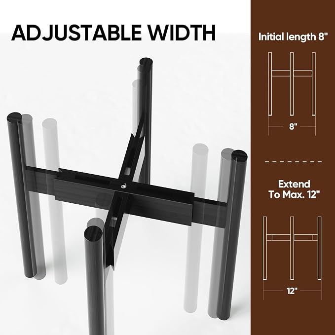 MUDEELA Plant Stand Black 2 Pack 2 Tier and 10" Plant Saucers 6 Pack