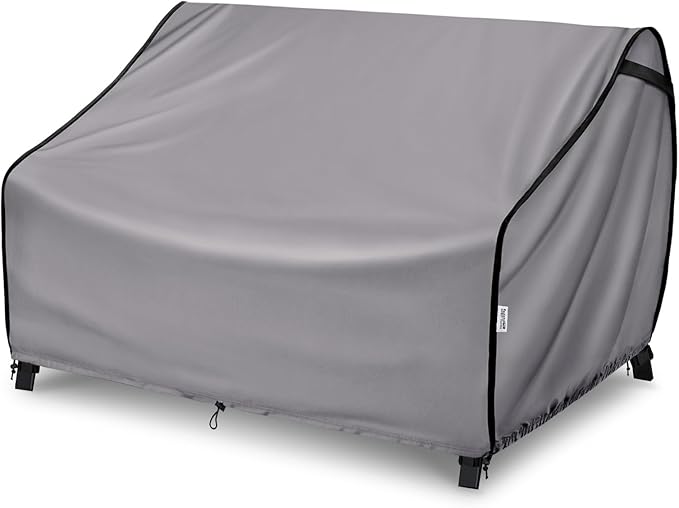 Outdoor Furniture Covers for Sofa Waterproof, Fits up to 54W x 38D x 29H inches, Patio Loveseat Cover Tear Resistant, Grey