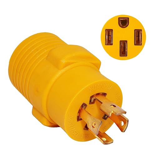 NEMA L14-30P to 14-50R RV Generator Adapter Plug, 4 Prong 30 Amp to 50 Amp Generator to RV/EV Adapter, for RV Trailer Camper Generator to House and EV Tesla Level 2 Charging