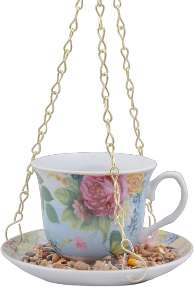 Esschert Design FB280 Hanging Teacup Feeder in Gift Box