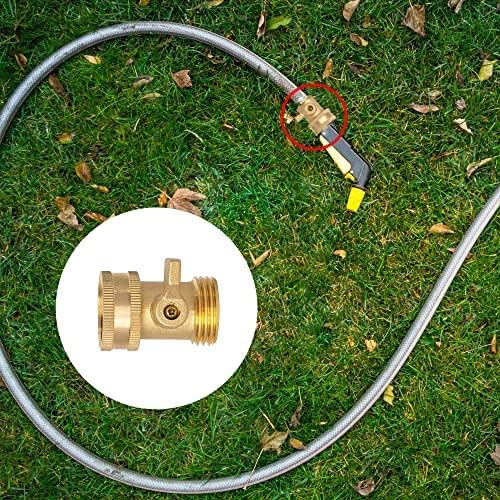 Xiny Tool Brass Garden Hose Shut Off Valve, Heavy Duty 3/4 Inch Solid Brass Garden Hose Shut Off Valve with 4 Extra Rubber Washers