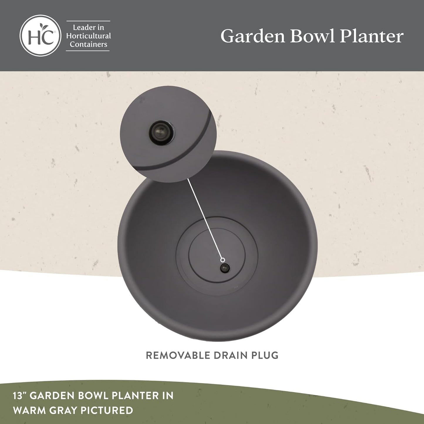 The HC Companies Shallow Planter with Drainage - Contemporary Garden Bowl Planter for Flowers, Herbs & More - Round Succulent Planter Pot for Indoors and Outdoors (13" Black, Pack of 2)