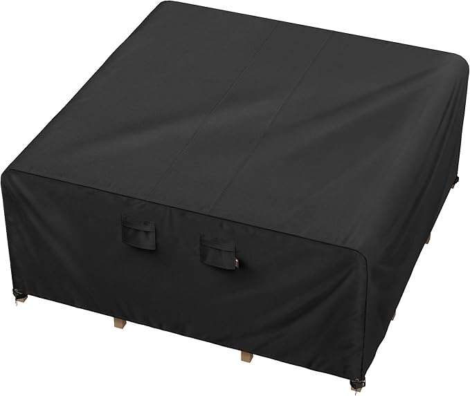 iBirdie Outdoor Patio Furniture Set Covers 126 x 126 inch Waterproof Weatherproof Square Cover, Heavy Duty 600D for Outside Dining Table and Chairs fit 125 x 123, 124 x 124