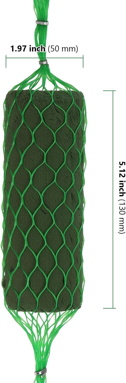 HAKZEON 2 Bunch Floral Foam Garland, Floral Foam Netted Garland, Green Florals Foams Blocks Florals Foams Netting for Home and Wedding Arch Door Flowers Arrangement, 9.2FT Long