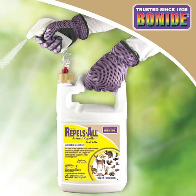 Bonide Repels-All Animal Repellent, 128 oz Ready-to-Use Spray, Deters Pests from Lawn & Garden Outdoors, People & Pet Safe