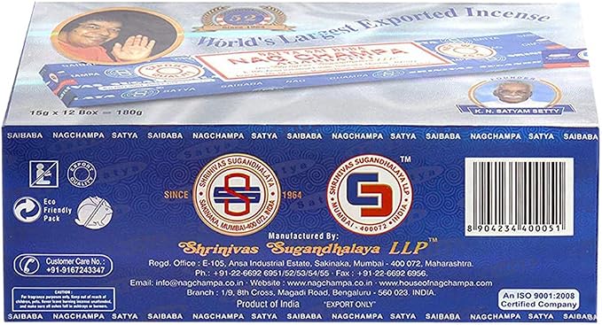 Nag Champa Incense Sticks 15g x 12 and Incense Stick Holder Bundle