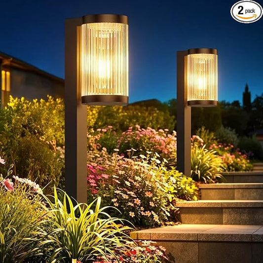 ELECLINK Solar Pathway Lights Outdoor, 2 Pack Upgraded Outdoor Solar Lights for Outside Super Bright Up to 15Hrs, IP65 Waterproof Solar Garden Lights for Sidewalk Driveway Decor Landscape Ligthting