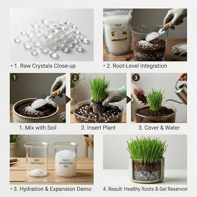 Super Absorbent Polymers Moisture and Fertilizers Keeper for Plants (5 Lb.)