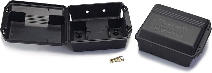 Tomcat Rodent Station, Includes 1 Rodent Station with 4 Bait Securing Rods and 1 Security Key - Fits Rat or Mouse Sized Traps (Baits & Traps Sold Separately) - Use Indoors or Outdoors (Pack of 4)