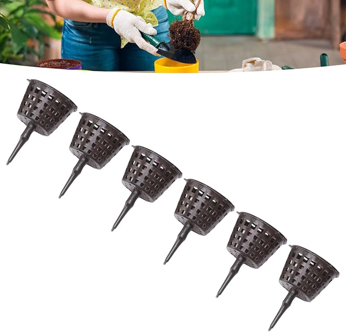 100PCS Bonsai Fertilizer Cups, Plastic Fertilizer Mesh Basket with Lid, Planting Fertilizer Net Pot, Garden Nutrition Box Tools for Succulents and Orchids (Small Size with Lid)