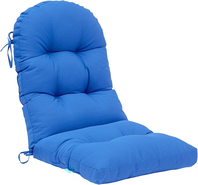 QILLOWAY Outdoor High Back Chair Cushion for Adirondack, All Weather Rocking Chair Cushions Thick Padded Replacement for Patio Furniture Set of 2,Marine Blue