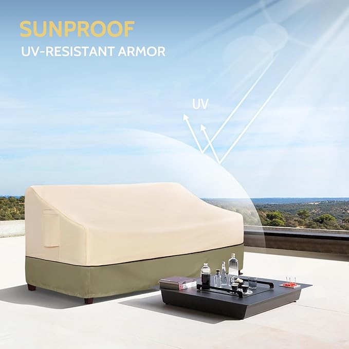 COSFLY Outdoor Furniture Patio Sofa Covers Waterproof, Outside Loveseat Covers Fits up to 55W x 33D x 38H inches