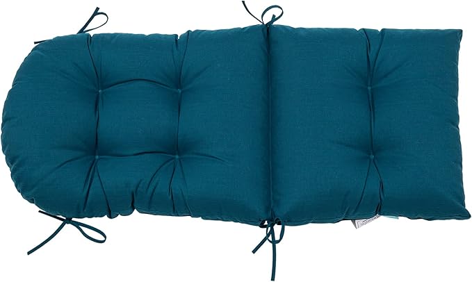 QILLOWAY Outdoor High Back Chair Cushion for Adirondack, All Weather Rocking Chair Cushions Thick Padded Replacement for Patio Furniture Set of 4,Peacock Blue