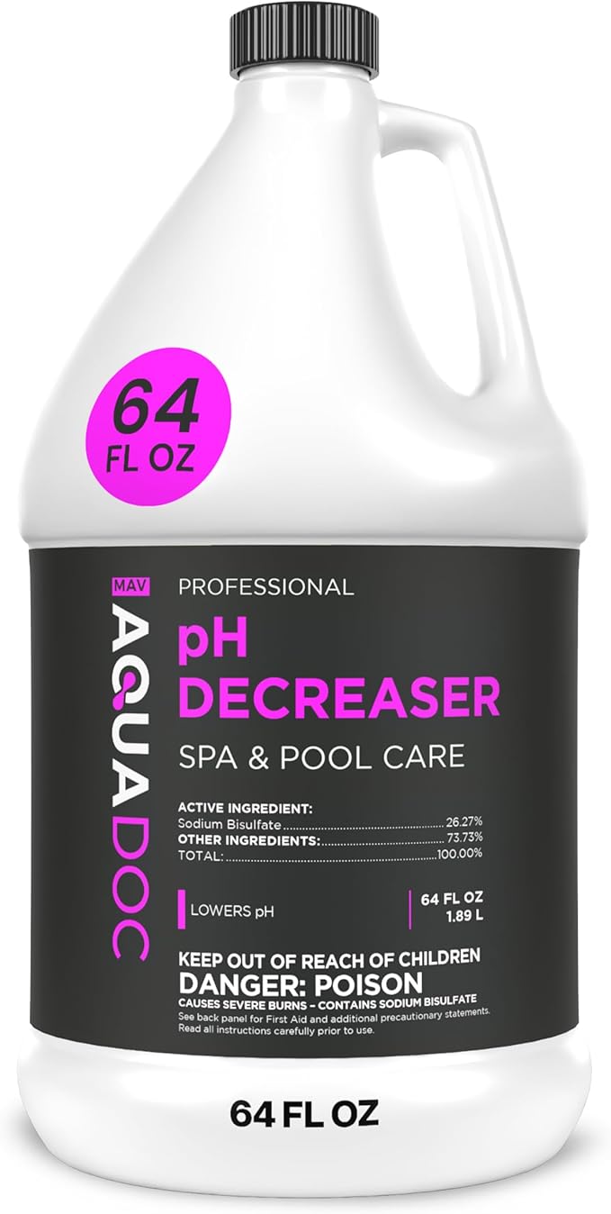 AquaDoc Hot Tub pH Decreaser - 64oz - Spa pH Down for Water Balance - Hot Tub Chemicals Made in USA