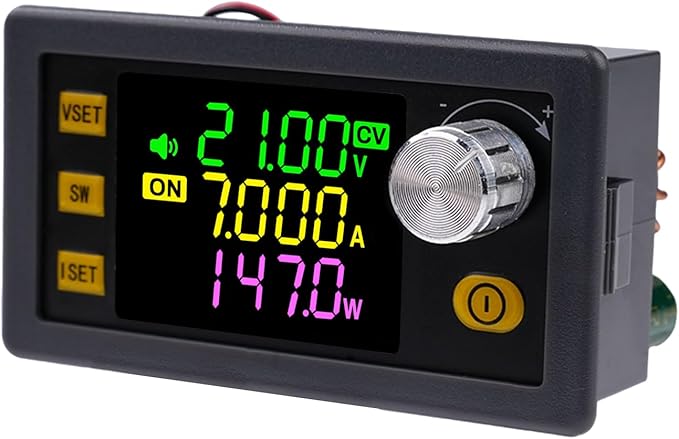ZPSHYD Buck Boost Converter, 150W 0-36V 7A Adjustable CNC DC Power Supply with MPPT Solar Charging, Color LCD & 10 Memory Groups for Lab, EV, Camping, XY-SK150