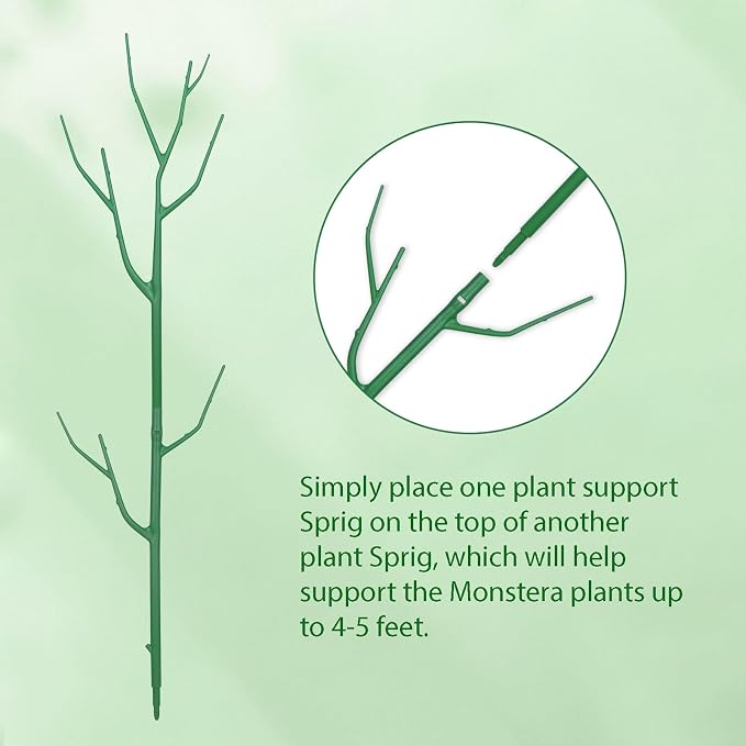 10 Pack Stackable Plant Supports Stakes, Sturdy Garden Trellis for Climbing & Vining Plants, Monstera, Pothos & Philodendron - Reusable Plant Stakes for Indoor & Outdoor Potted Plants