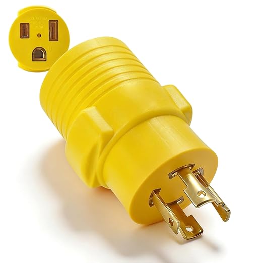 240V 50A to 30A Gen Welder Adapter, NEMA L14-30P to 6-50R 220V Welder Adapter, 30A 4-Prong/Pin Twist-Lock Plug to 50A 3-Prong/Pin Welder Outlet, Generator Welder Power Connector, ETL Listed