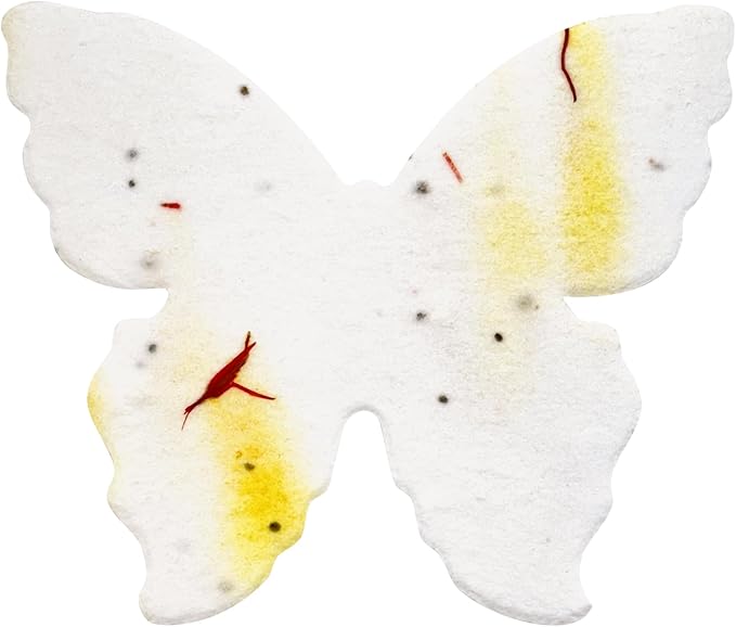 50pcs Large Yellow Butterfly Seed Paper – Writable & Plantable Wildflower, Mom's Gift for Mother’s Day, Use for Wedding, Baby Shower, Party Favors & Easter Decorations
