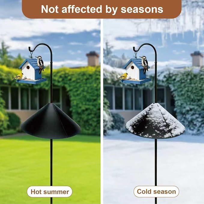 1 Pack 19 inch Squirrel Proof Baffle for Bird Feeder Pole,Shepherd's Hook Outdoor Sturdy,Squirrel Device Guard Deterrent Stop Squirrels from Climbing,Easy Install,Black