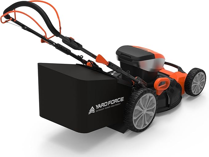 Yard Force Electric YF40VRX21-SP 21" Cordless Lawn Mower – 40V Lithium-Ion Battery, 3-in-1 Self-Propelled, Adjustable Cutting Heights, Brushless Motor. 2X Batteries Included.