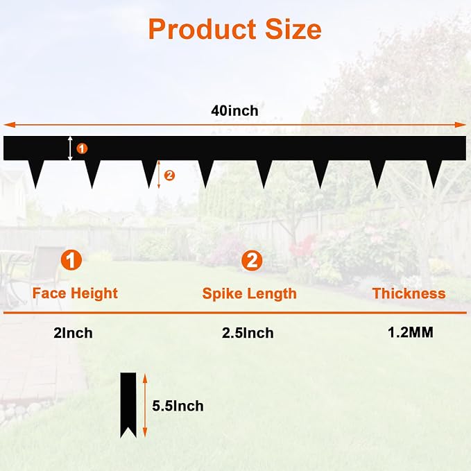 40" L X 4.5" H Galvanized Steel Landscape Edging, 10 Pack Metal Edging for Landscaping, Hammer-in Metal Garden Edging for Lawn, Yard & Pathway Border