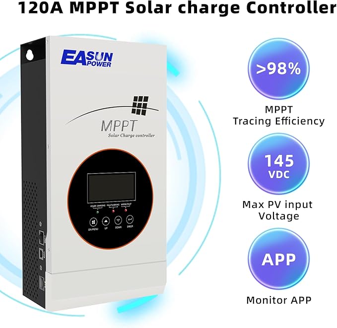 POWLAND 80A MPPT Solar Charge Controller 12V/24V/36V/48V Auto,Max Input 145V Solar Charger,LCD Display Intelligent Regulator for AGM, Gel, Lithium ect